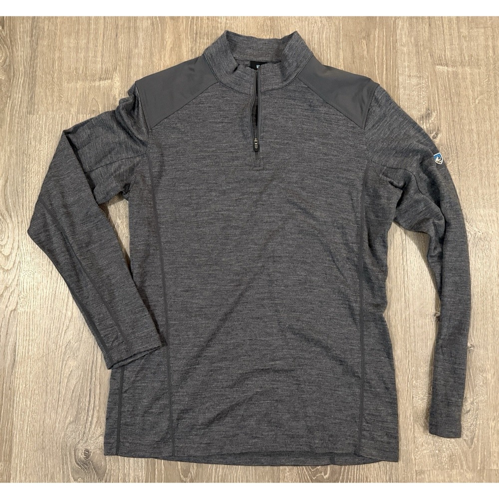 Kuhl Gray Wool 1/4 Zip Mens Shirt Sweater S